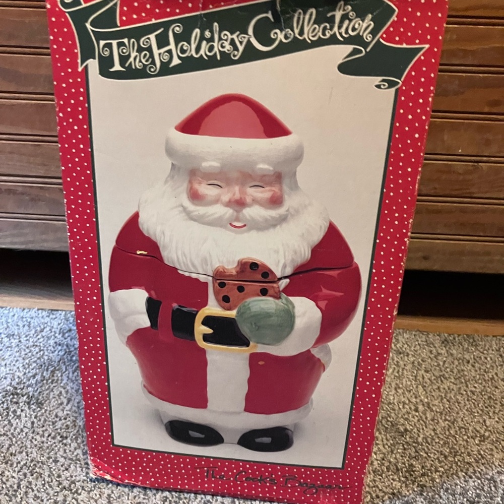 Santa Cookie Jar - Red and White